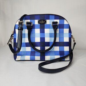 Kate Spade Blue Pacific Ginghman Groove Street Millie Crossbody Bag